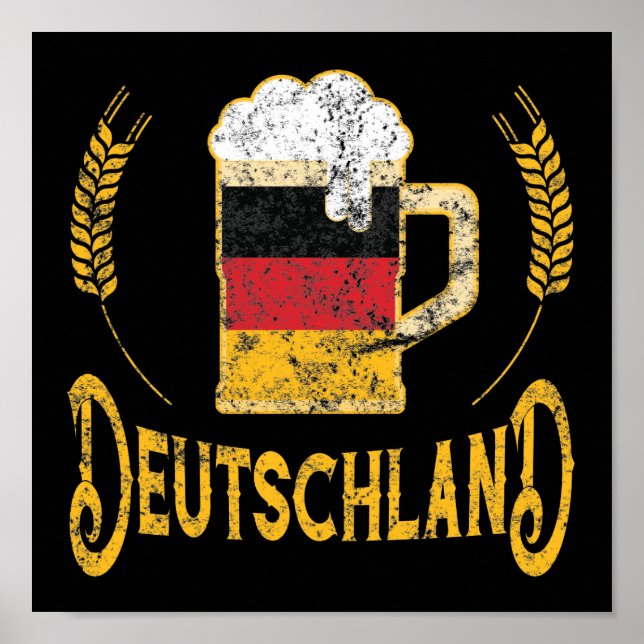 Deutschland German Flag Beer Lover Oktoberfest Poster (Front)