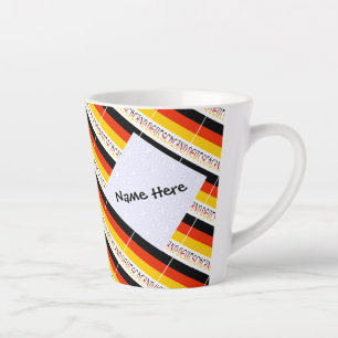 Deutschland German Flag Black Personalisation Latte Mug