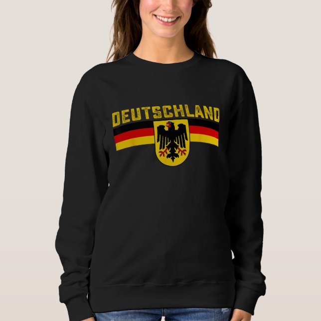 Deutschland Germany Flag Eagle German National Men Sweatshirt (Front)