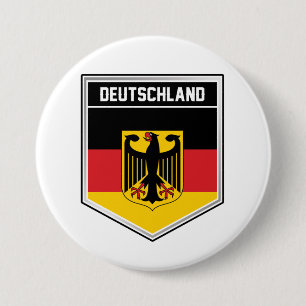 Deutschland/Germany Flag Shield 7.5 Cm Round Badge