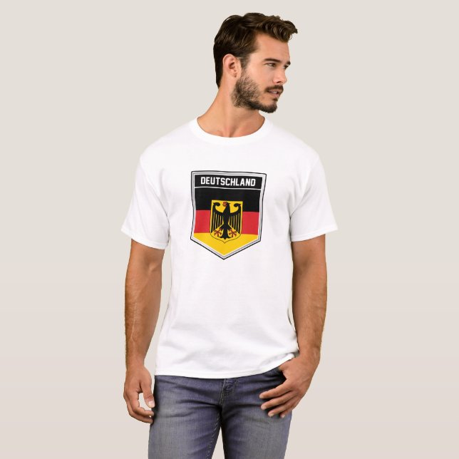 Deutschland/Germany Flag Shield T-Shirt (Front Full)