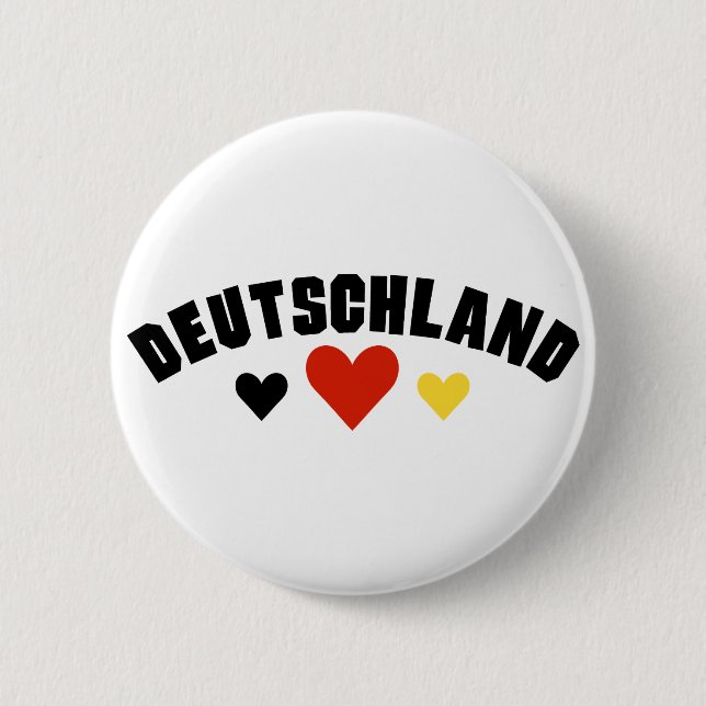 Deutschland Hearts 6 Cm Round Badge (Front)