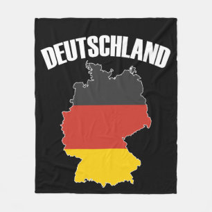 Deutschland Map - German Flag - Germany Travel Fleece Blanket