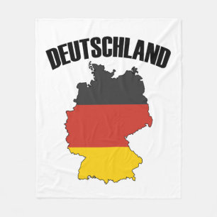 Deutschland Map - German Flag - Germany Travel Fleece Blanket