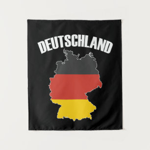 Deutschland Map - German Flag - Germany Travel Tapestry
