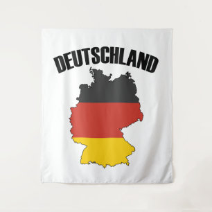 Deutschland Map - German Flag - Germany Travel Tapestry