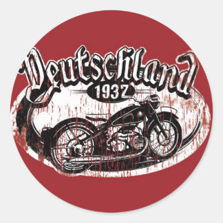 Deutschland Motowear Classic Round Sticker