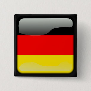 Deutschland polished flag 15 cm square badge