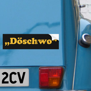 Deux Chevaux 2CV Döschwo Typography Bumper Sticker