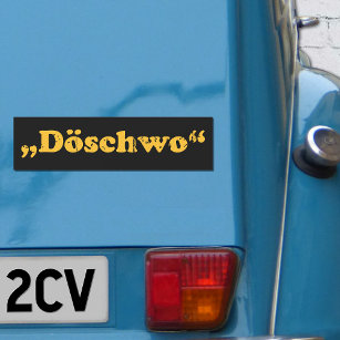 Deux Chevaux 2CV Döschwo Typography Car Magnet