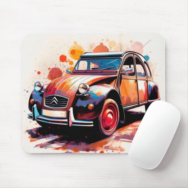 Deux Chevaux hot rod Mouse Pad (With Mouse)
