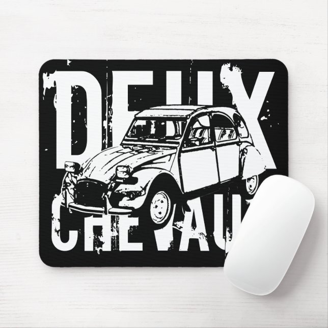 Deux Chevaux Mouse Pad (With Mouse)