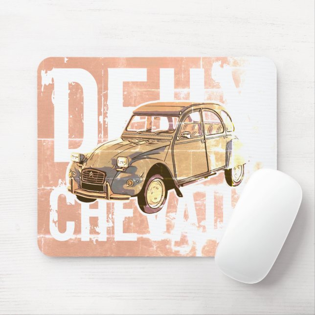 Deux Chevaux Mouse Pad (With Mouse)