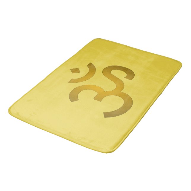 Devanagari Om - Canary Bath Mat (Angled)