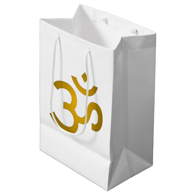 Devanagari om - White Medium Gift Bag (Front Angled)