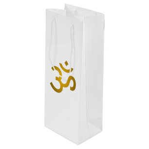 Devanagari om  wine gift bag