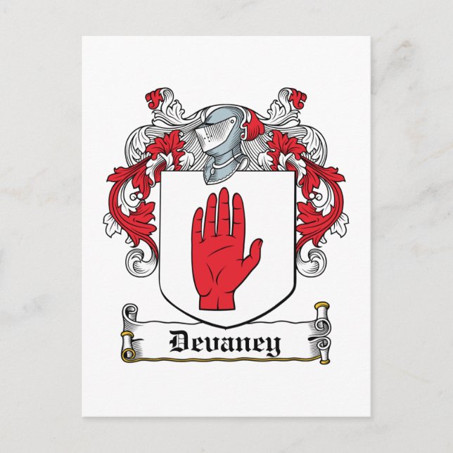 Devaney Family Crest Postcard (Front)