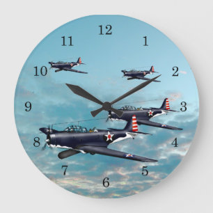 Devastator Torpedo Bomber 1942 Pacific Large Clock
