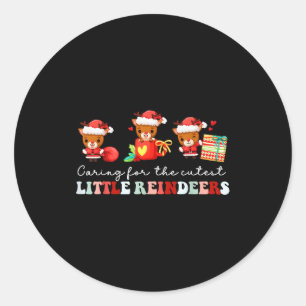 Devdoxtee Caring For The Cutest Reindeers Mother B Classic Round Sticker
