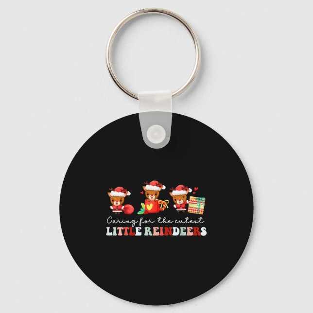 Devdoxtee Caring For The Cutest Reindeers Mother B Key Ring (Front)
