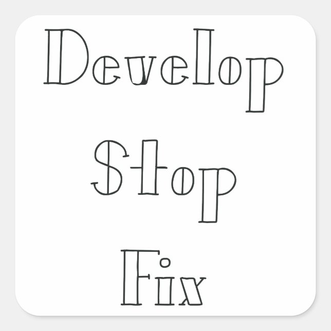 Develop Stop Fix Darkroom Sticker (Front)