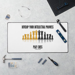 Develop Your Intellectual Prowess Play Chess Desk Mat