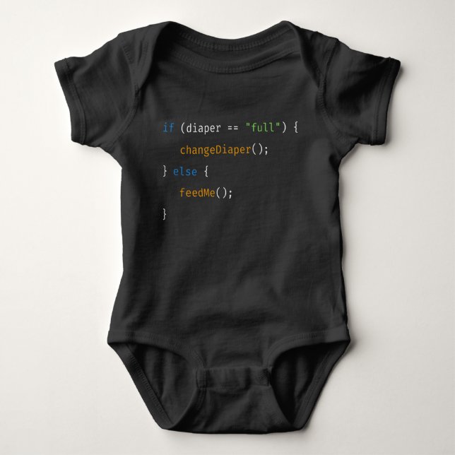 Developer And Programmer Funny Baby Code Baby Bodysuit (Front)