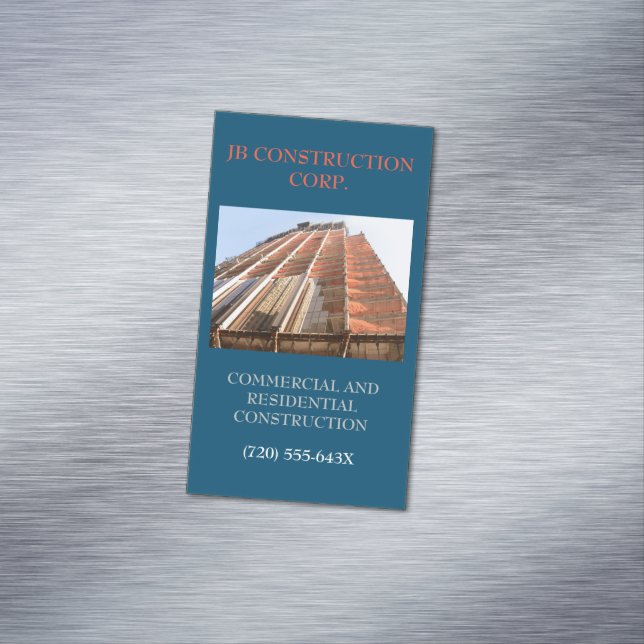 Developer Architect Remodel Construction Building  Magnetic Business Card (In Situ)