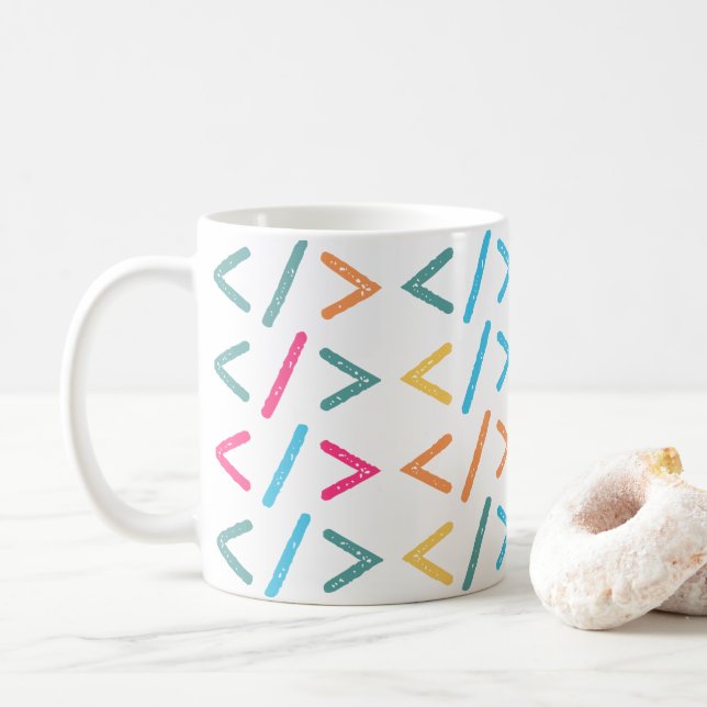 Developer Code Pattern Coffee Mug (With Donut)