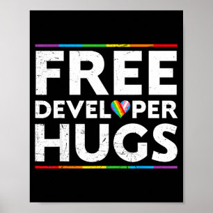 Developer Hugs Suprt Lgbt Proud Parades Rainbow Fl Poster
