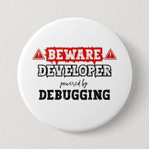 Developer Powered By Debugging   Programming 7.5 Cm Round Badge
