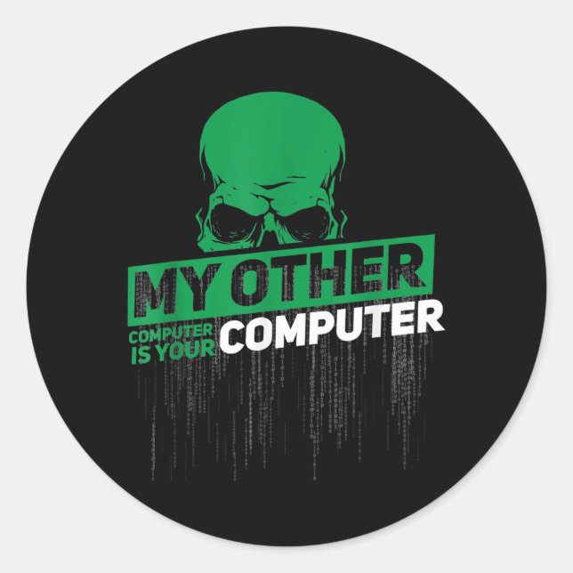 Developer Sysadmin Engineer Hacker Nerd Admin Code Classic Round Sticker (Front)