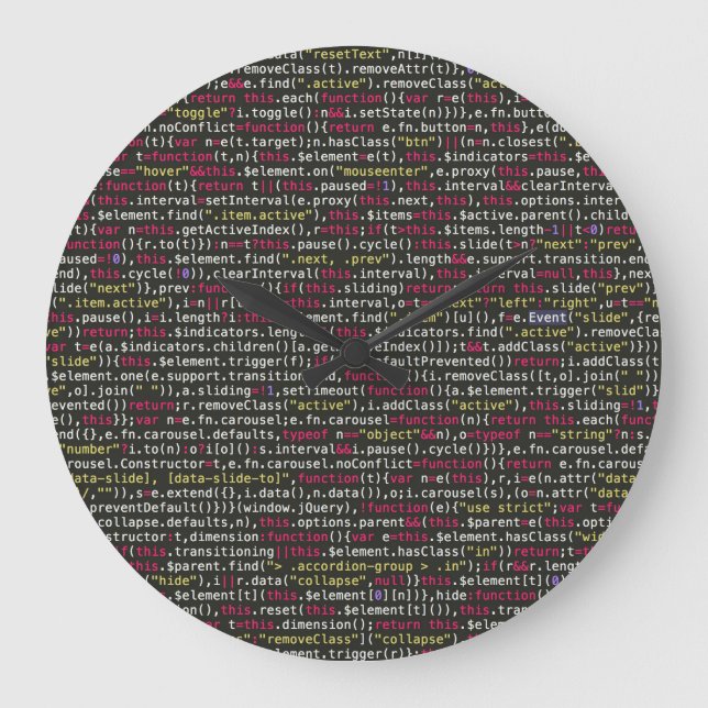 Developer's Terminal Pattern Large Clock (Front)