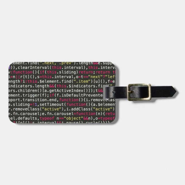 Developer's Terminal Pattern Luggage Tag (Front Horizontal)