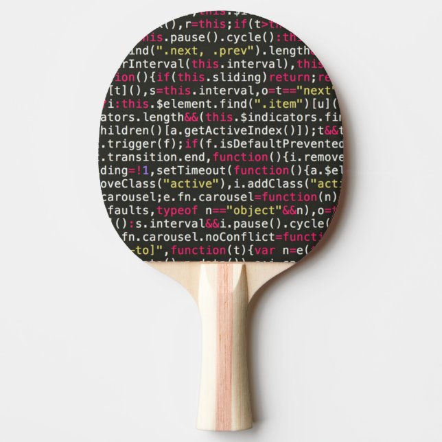 Developer's Terminal Pattern Ping Pong Paddle (Front)