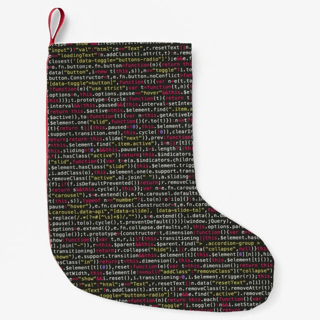 Developer's Terminal Pattern Small Christmas Stocking (Front)