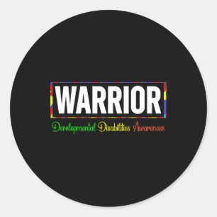 Developmental Disabilities Awareness Warrior Classic Round Sticker