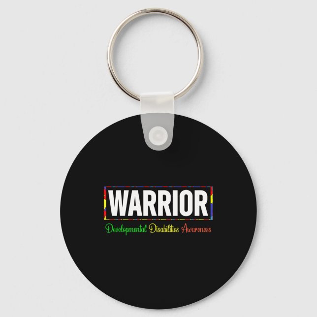 Developmental Disabilities Awareness  Warrior  Key Ring (Front)