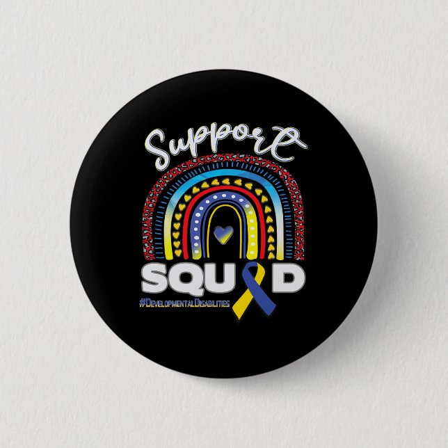 Developmental Disabilities Support Squad Blue Yell 6 Cm Round Badge (Front)