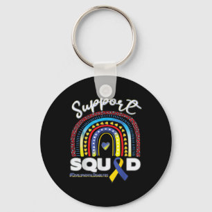 Developmental Disabilities Support Squad Blue Yell Key Ring