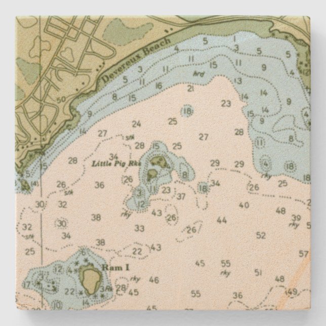 Devereux Beach Massachusetts sandstone coaster (Front)