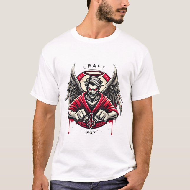 Devil Angel-Eagle Hybrid Emblem T-Shirt (Front)