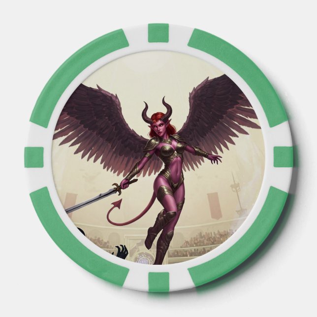 Devil Angel Poker Chips – Where Legends Are Forged (Front)