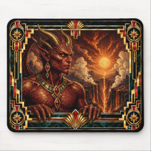 Devil, Art Deco Mythical Mouse Pad