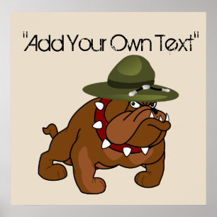 Devil Bull Dog Full Body (Add Your Own Text) Poster