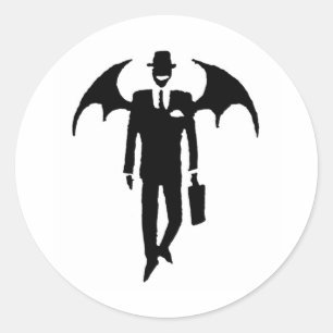 devil businessman classic round sticker