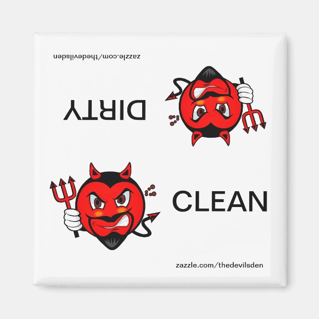 Devil Clean Dirty Dishwasher Magnet (Front)