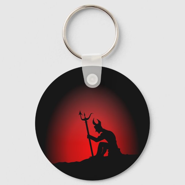 Devil Contemplating Key Ring (Front)