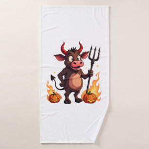 Devil Cow Mischief Bath Towel