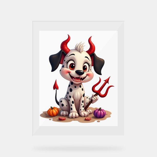 Devil Dalmatian Mischief Acrylic Sign (Front)